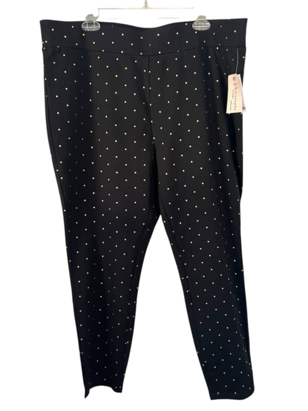 Philosophy Black with Gold Polka Dot Accents Pants Size 2X